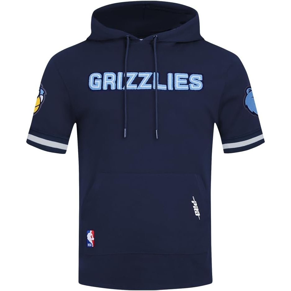 image:imagePro Standard Mens NBA Classic Chenille Cotton Double Knit Short Sleeve HoodieMidnight Navy