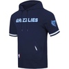 Pro Standard Mens NBA Classic Chenille Cotton Double Knit Short Sleeve Hoodie(Midnight Navy)