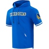 Pro Standard Mens NBA Classic Chenille Cotton Double Knit Short Sleeve Hoodie(Royal Blue)