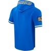 Pro Standard Mens NBA Classic Chenille Cotton Double Knit Short Sleeve Hoodie(Royal Blue)