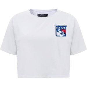Pro Standard NHL Womens Pro Standard Womens NHL Classic Chenille Short Sleeve Boxy Tee(White)