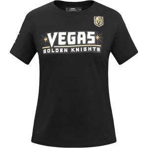 Pro Standard NHL Womens Pro Standard Womens NHL Classic Chenille Short Sleeve Slim Fit Tee(Black)
