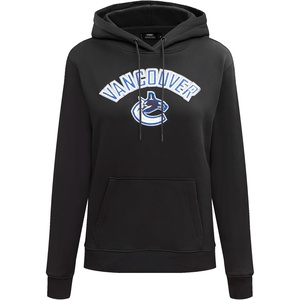 Pro Standard Womens NHL Classic Chenille Brushed Back French Terry Pull Over Hoodie(Black)