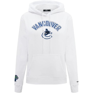 Pro Standard Womens NHL Classic Chenille Brushed Back French Terry Pull Over Hoodie(White)