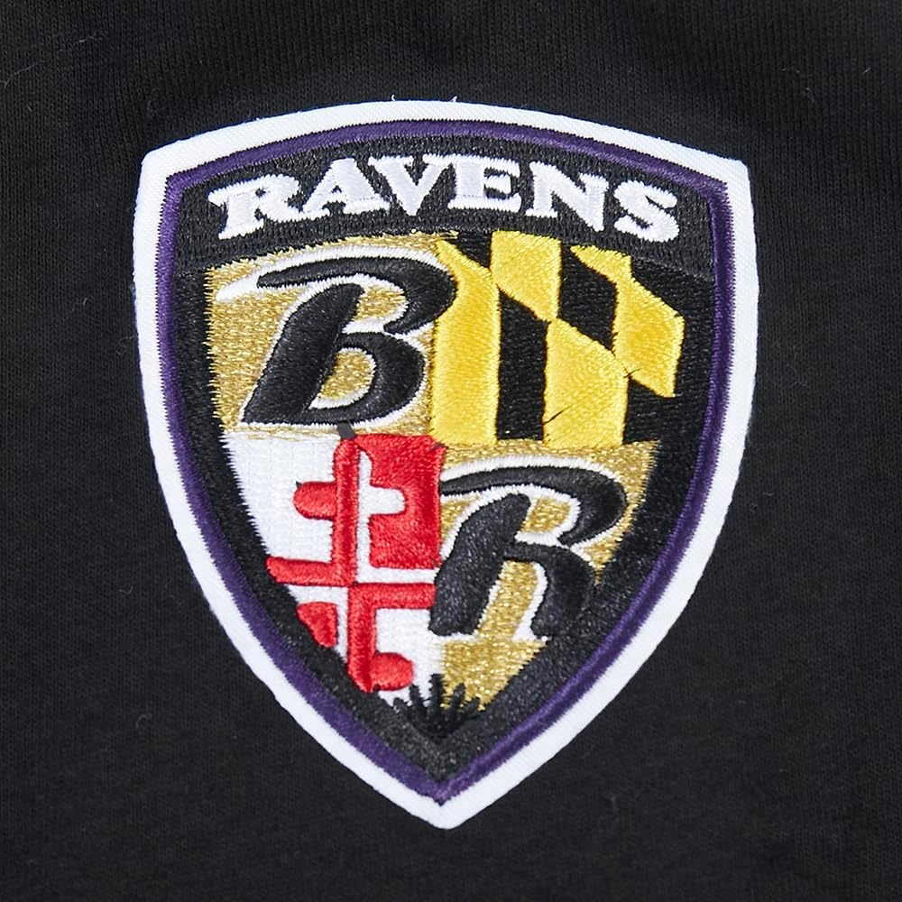 image:imagePro Standard Big Boys NFL Baltimore Ravens Classic Chenille Short Sleeve Tee Black S