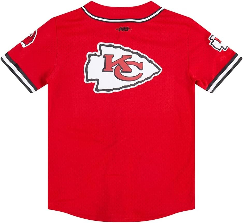 image:imagePro Standard Big Boys NFL Kansas City Chiefs Mesh Button Down Mesh Top RedBlack L