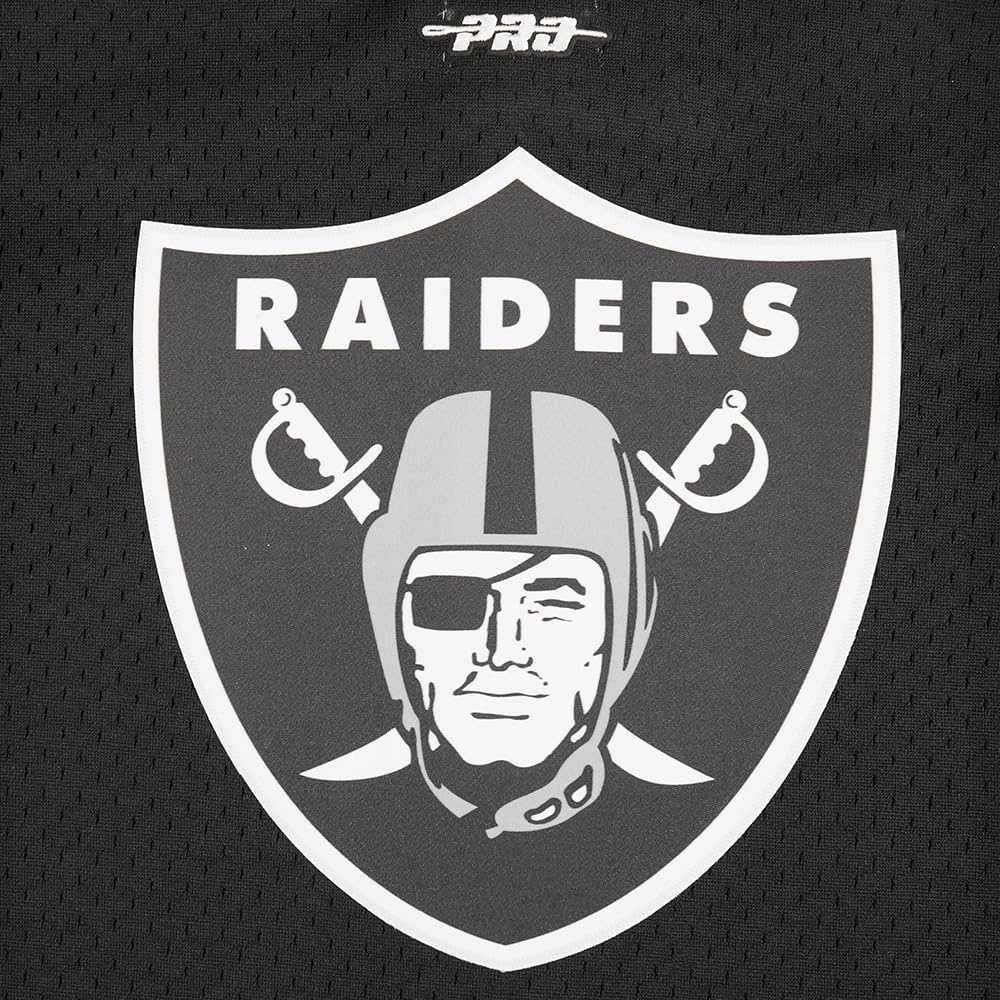 image:imagePro Standard Big Boys NFL Las Vegas Raiders Mesh Button Down Mesh Top BlackGray L