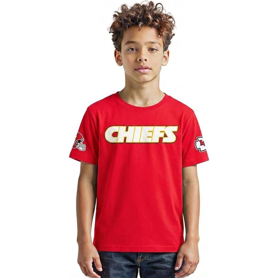 image:imagePro Standard Big Boys NFL Kansas City Chiefs Classic Chenille Short Sleeve Tee Red L