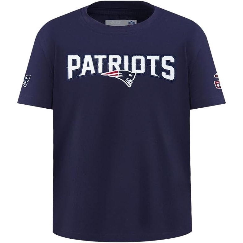 image:imagePro Standard Big Boys NFL New England Patriots Classic Chenille Short Sleeve Tee Midnight Navy S