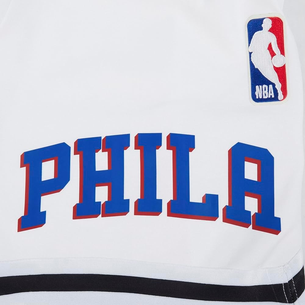 image:imageMens NBA Classic Chenille Cotton Double Knit Athletic ShortWhiteRoyal Blue