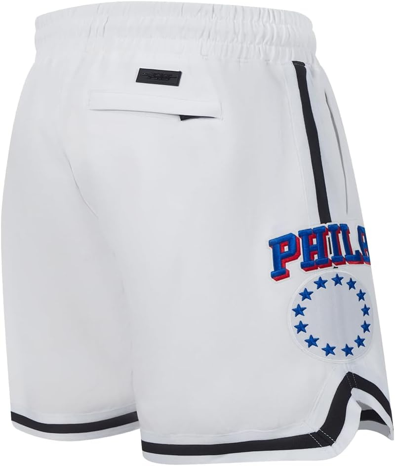 image:imageMens NBA Classic Chenille Cotton Double Knit Athletic ShortWhiteRoyal Blue
