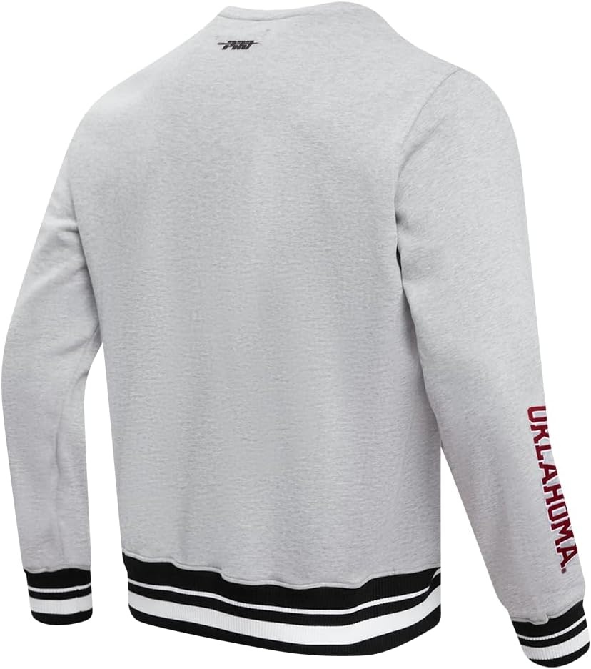 image:imagePro Standard Mens College Classic Chenille Brushed Back French Terry Crewneck SweatshirtHeather GrayBlack