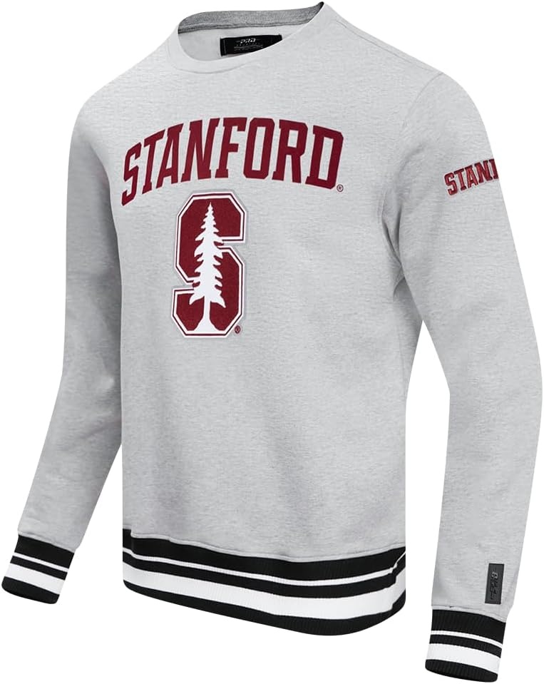 image:imagePro Standard Mens College Classic Chenille Brushed Back French Terry Crewneck SweatshirtHeather GrayBlack