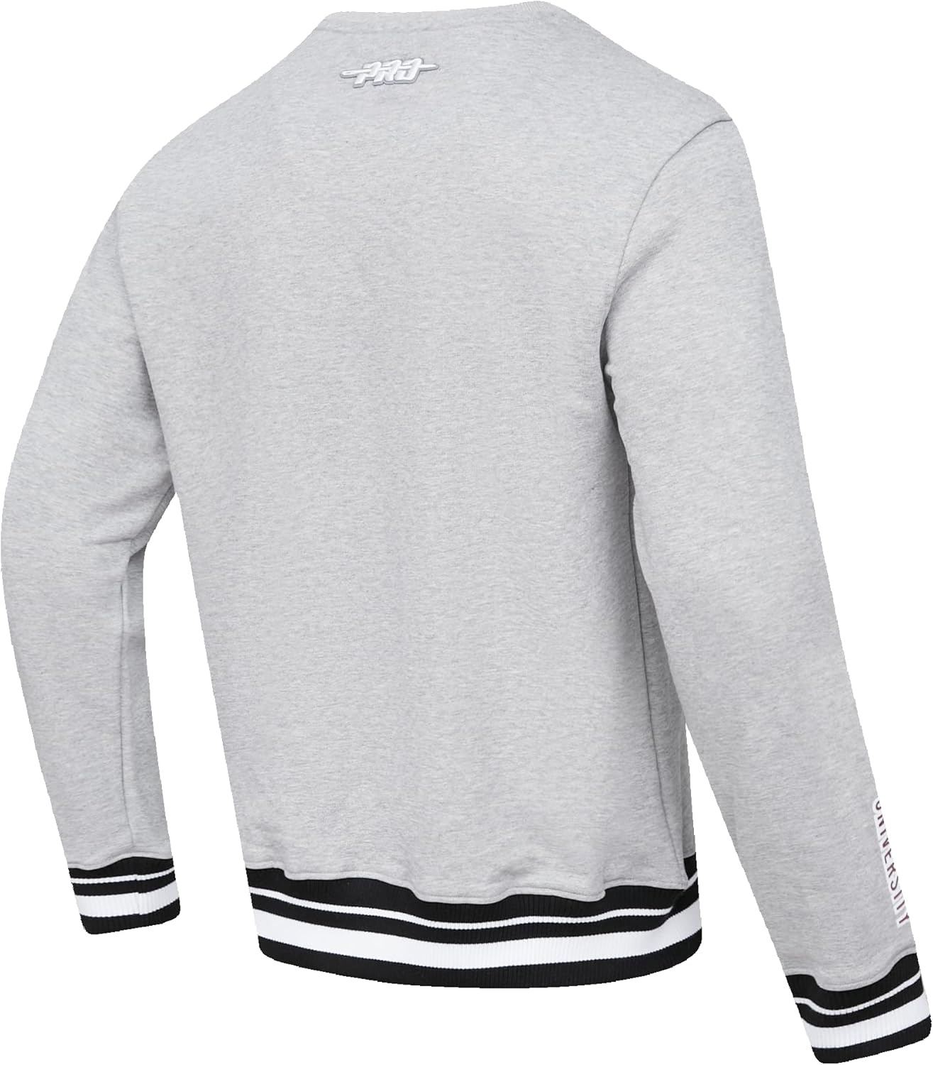 image:imagePro Standard Mens College Classic Chenille Brushed Back French Terry Crewneck SweatshirtHeather GrayBlack