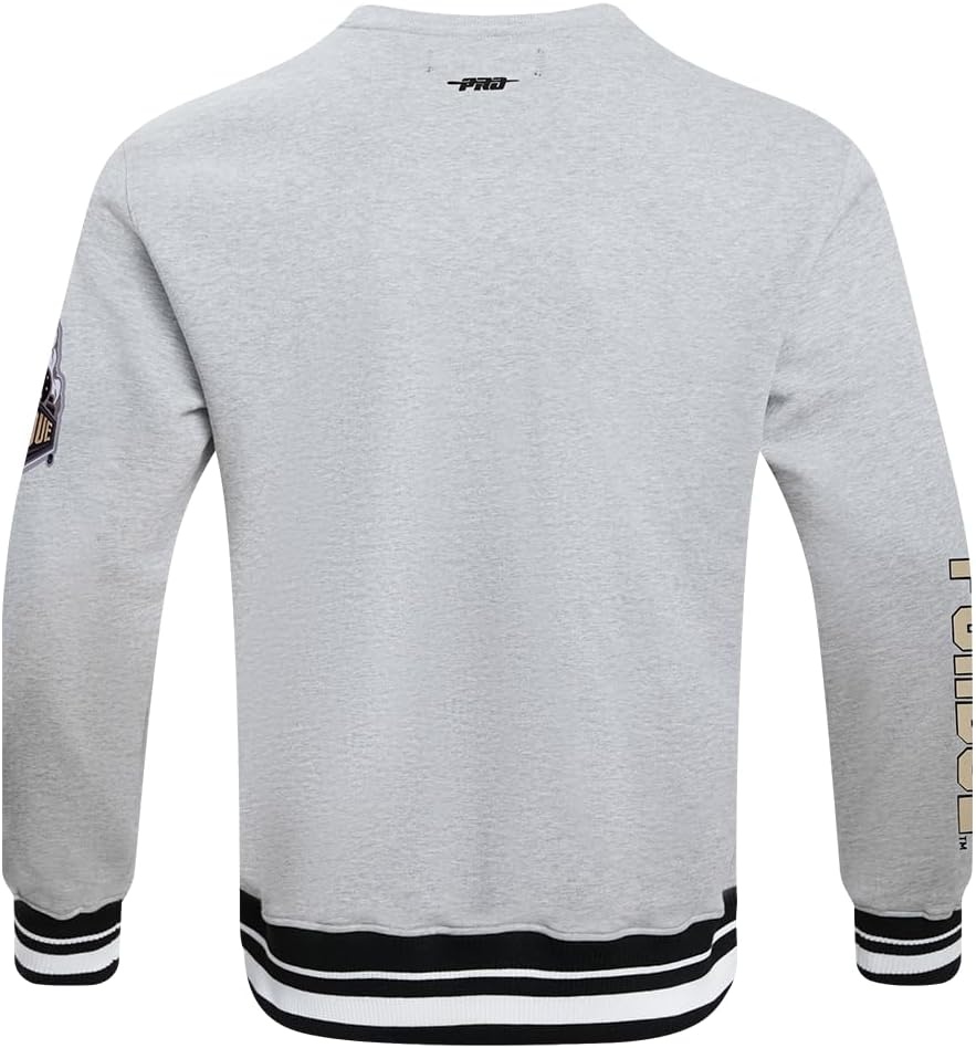 image:imagePro Standard Mens College Classic Chenille Brushed Back French Terry Crewneck SweatshirtHeather GrayBlack