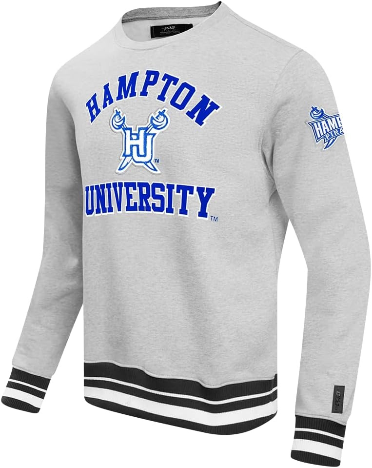 image:imagePro Standard Mens College Classic Chenille Brushed Back French Terry Crewneck SweatshirtHeather GrayBlack