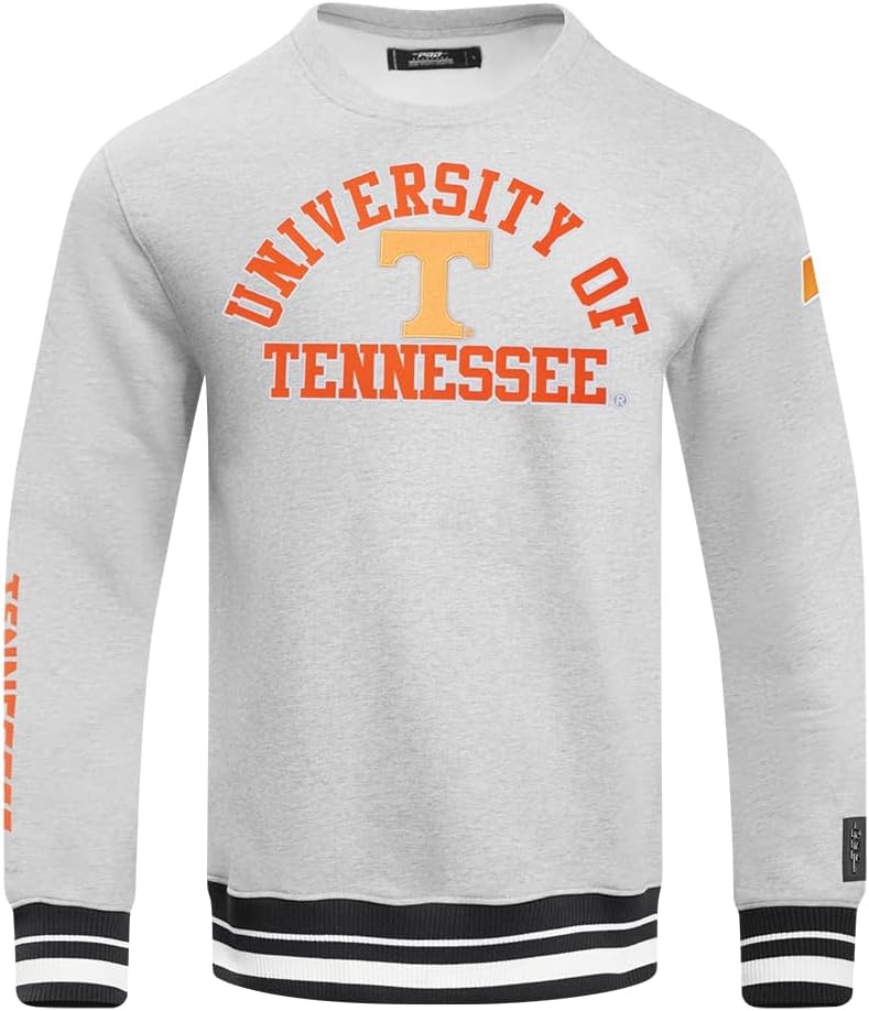 image:imagePro Standard Mens College Classic Chenille Brushed Back French Terry Crewneck SweatshirtHeather GrayBlack