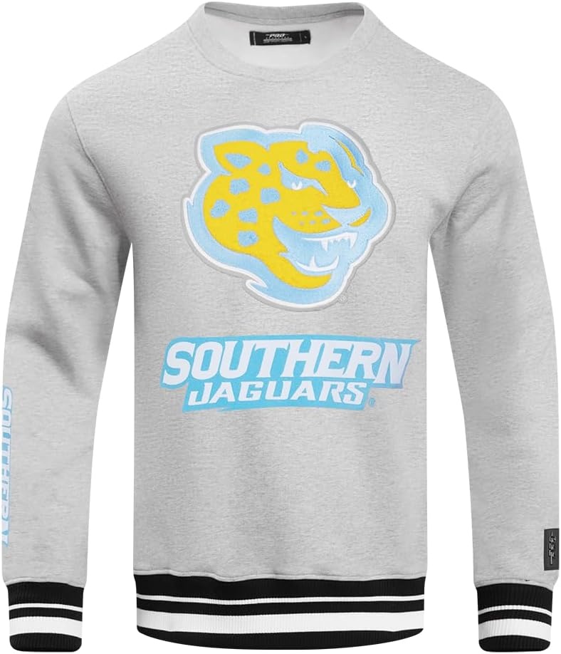 image:imagePro Standard Mens College Classic Chenille Brushed Back French Terry Crewneck SweatshirtHeather GrayBlack