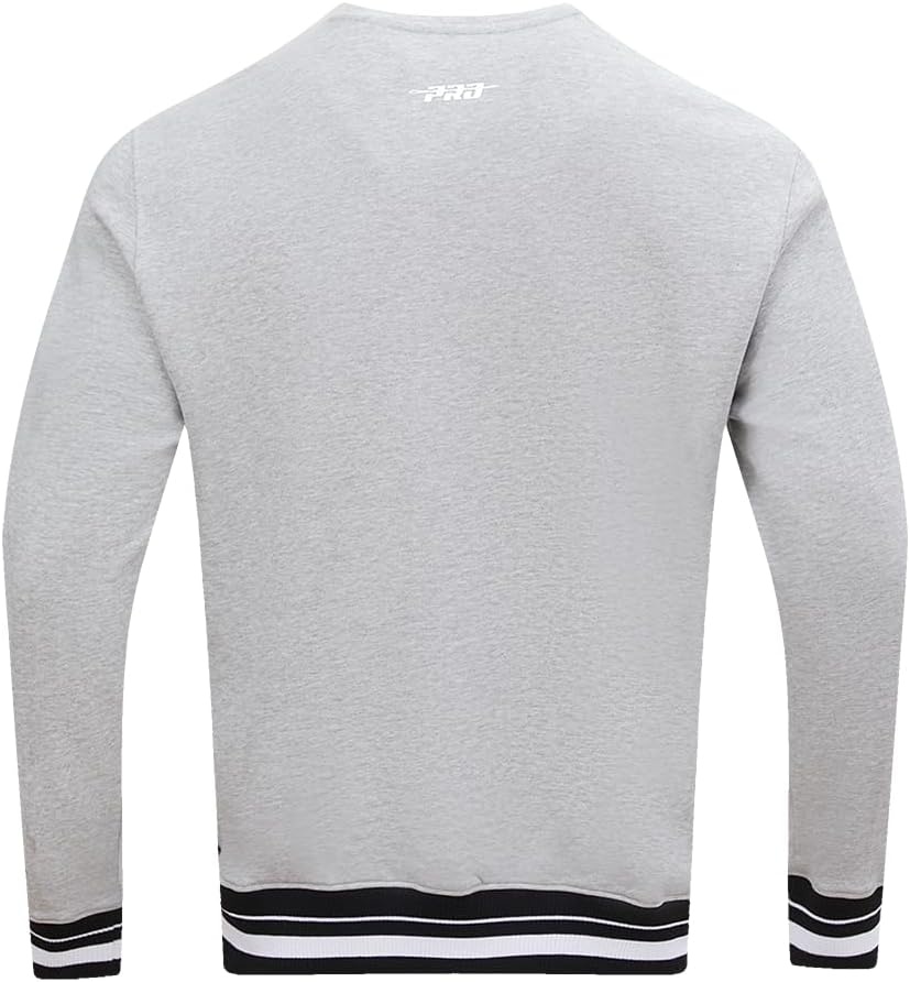 image:imagePro Standard Mens College Classic Chenille Brushed Back French Terry Crewneck SweatshirtHeather GrayBlack