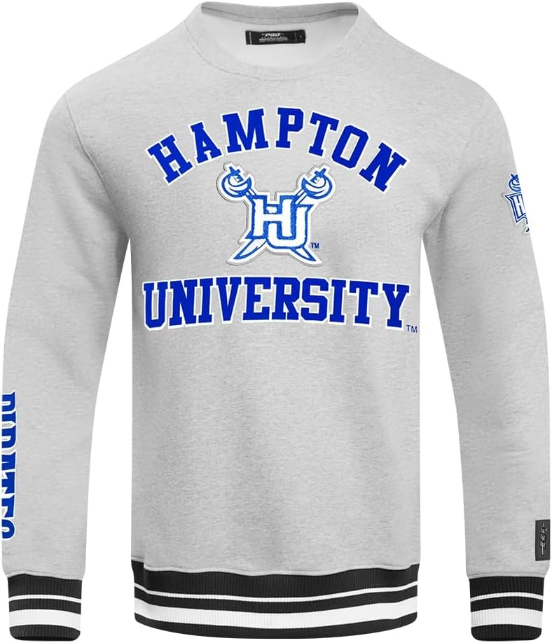 image:imagePro Standard Mens College Classic Chenille Brushed Back French Terry Crewneck SweatshirtHeather GrayBlack