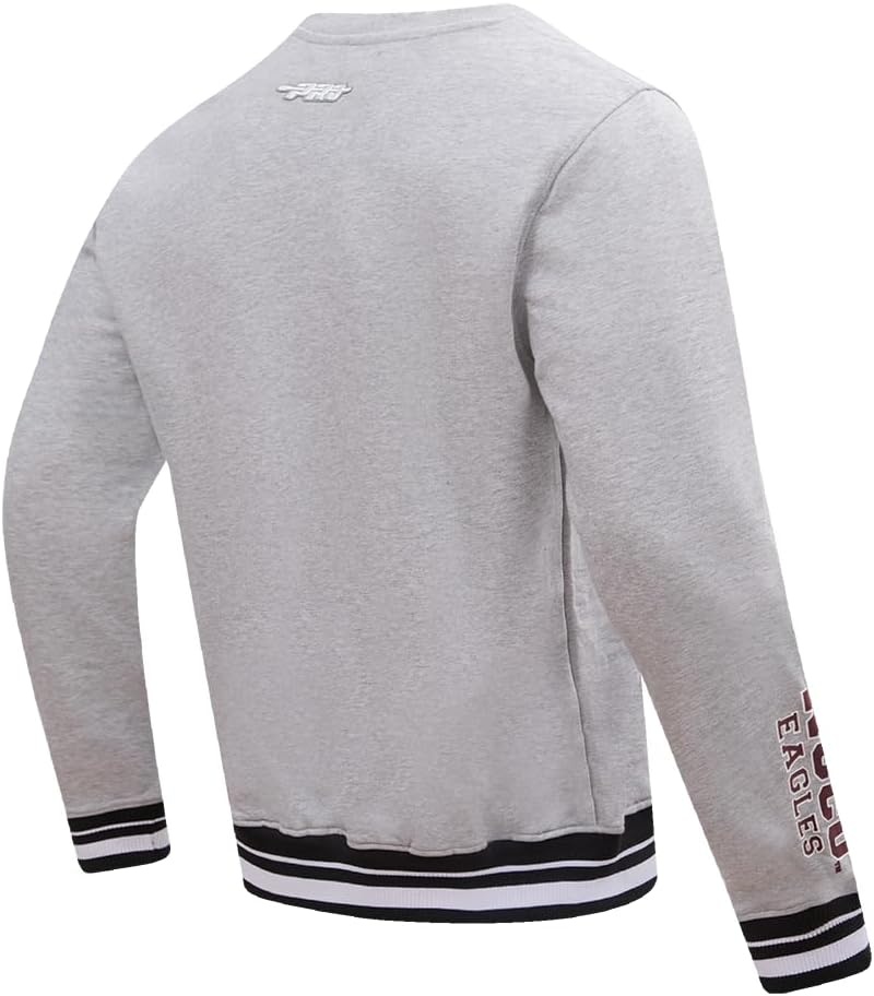 image:imagePro Standard Mens College Classic Chenille Brushed Back French Terry Crewneck SweatshirtHeather GrayBlack