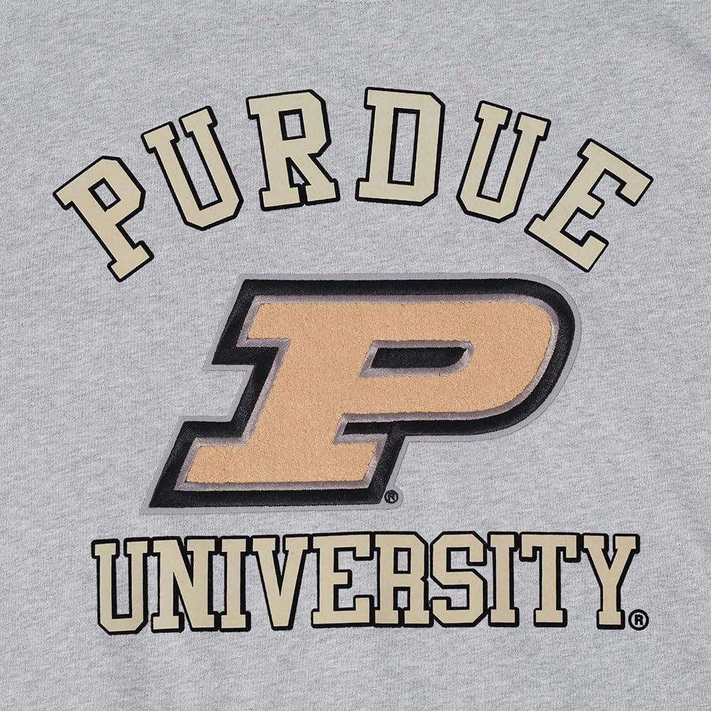 image:imagePro Standard Mens College Classic Chenille Brushed Back French Terry Crewneck SweatshirtHeather GrayBlack