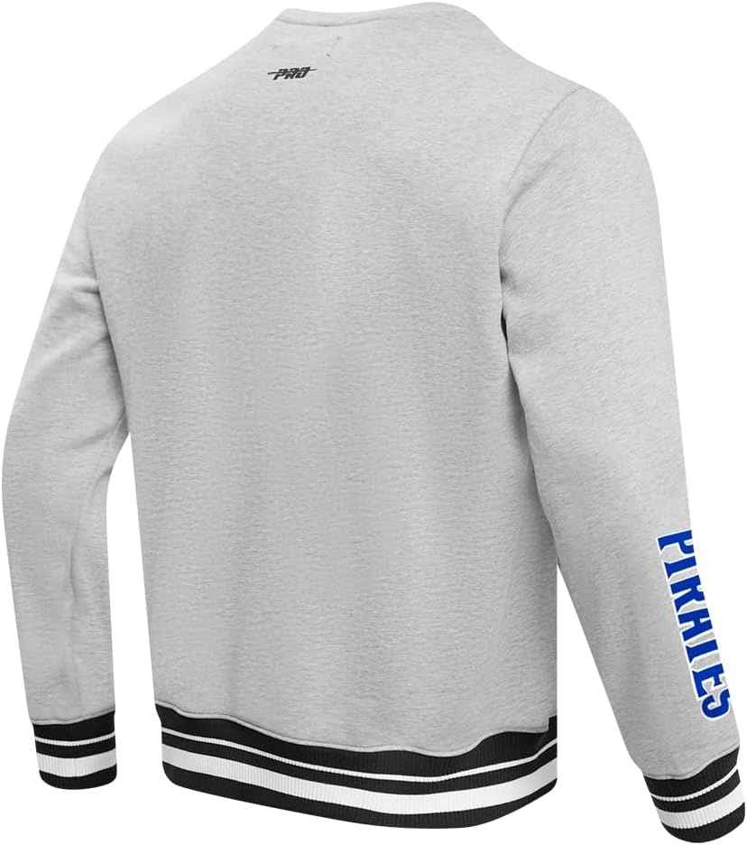 image:imagePro Standard Mens College Classic Chenille Brushed Back French Terry Crewneck SweatshirtHeather GrayBlack