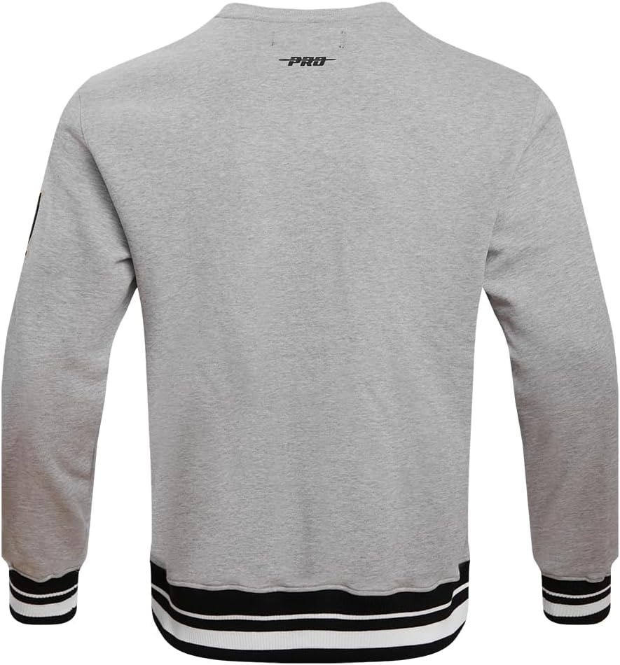 image:imagePro Standard Mens College Classic Chenille Brushed Back French Terry Crewneck SweatshirtHeather GrayBlack