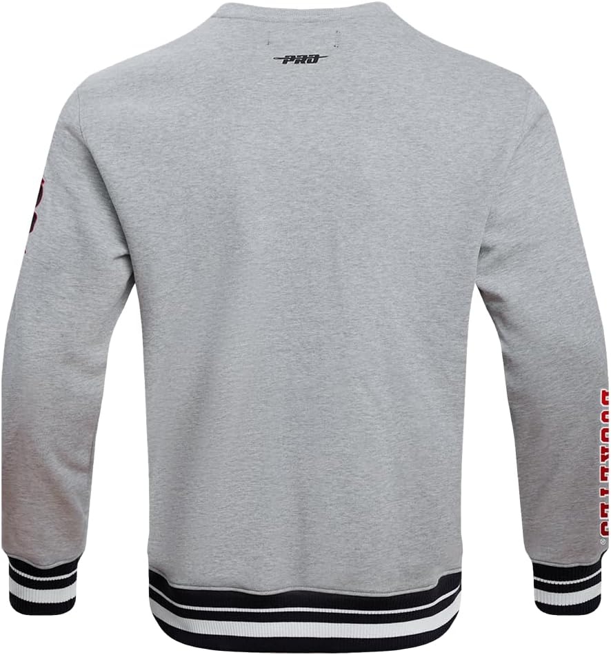 image:imagePro Standard Mens College Classic Chenille Brushed Back French Terry Crewneck SweatshirtHeather GrayBlack