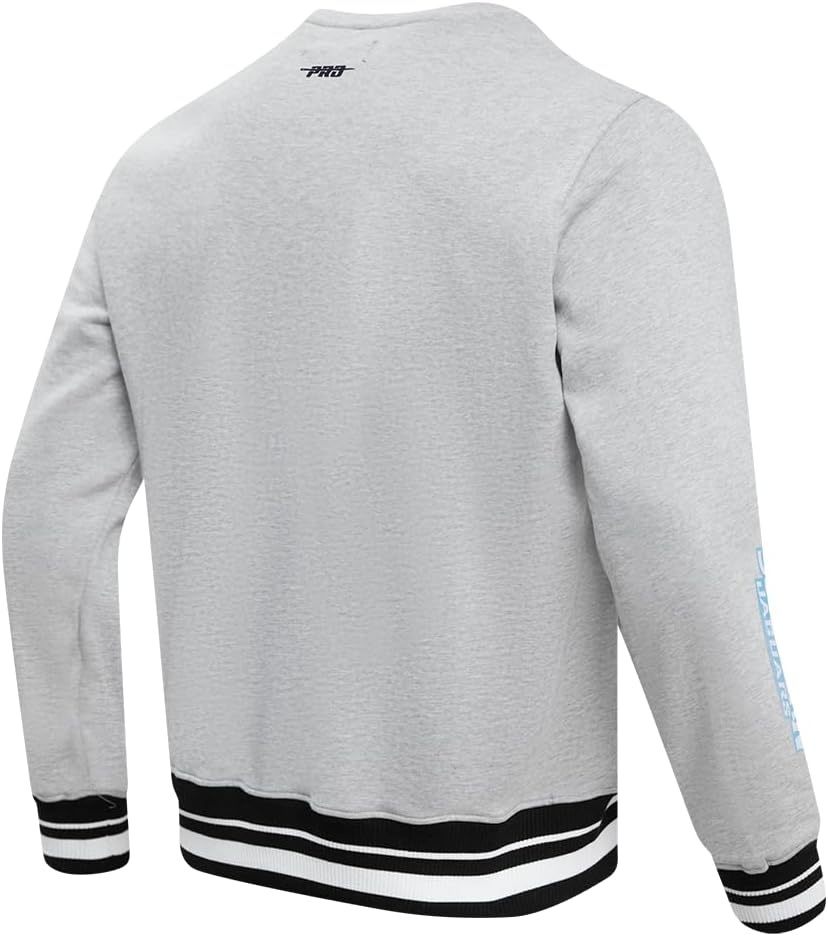 image:imagePro Standard Mens College Classic Chenille Brushed Back French Terry Crewneck SweatshirtHeather GrayBlack