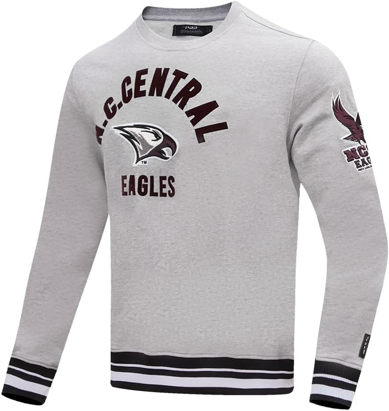 image:imagePro Standard Mens College Classic Chenille Brushed Back French Terry Crewneck SweatshirtHeather GrayBlack