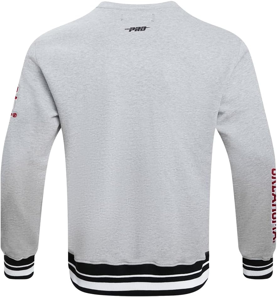 image:imagePro Standard Mens College Classic Chenille Brushed Back French Terry Crewneck SweatshirtHeather GrayBlack
