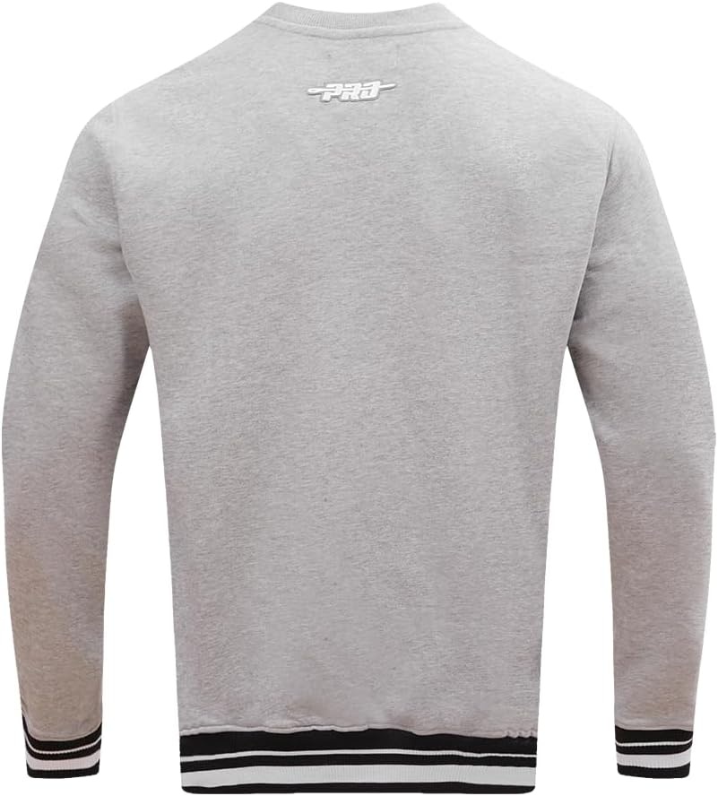 image:imagePro Standard Mens College Classic Chenille Brushed Back French Terry Crewneck SweatshirtHeather GrayBlack