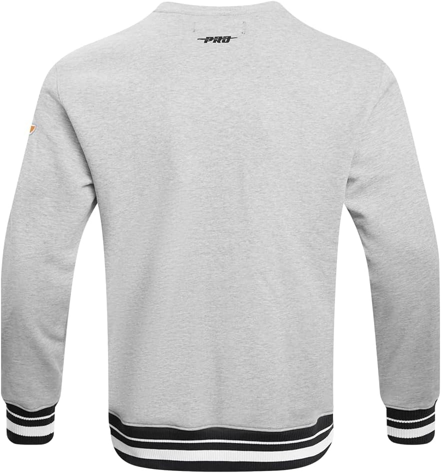 image:imagePro Standard Mens College Classic Chenille Brushed Back French Terry Crewneck SweatshirtHeather GrayBlack