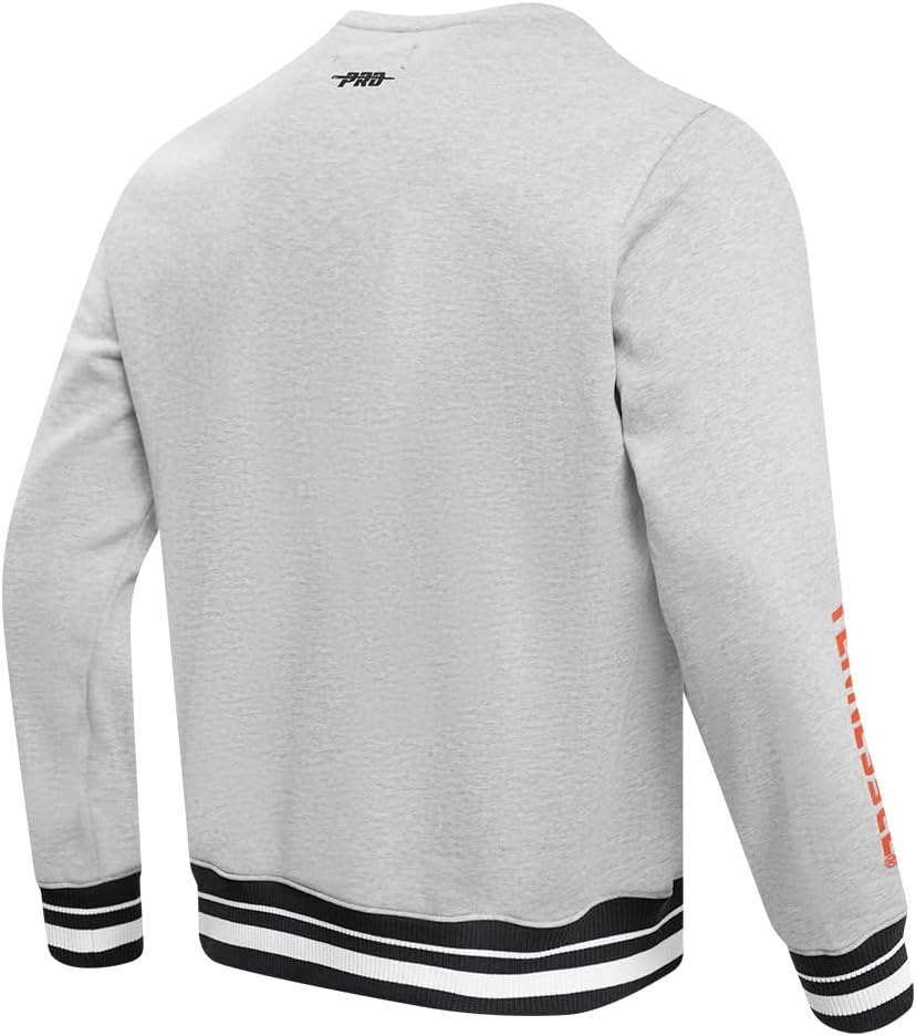image:imagePro Standard Mens College Classic Chenille Brushed Back French Terry Crewneck SweatshirtHeather GrayBlack