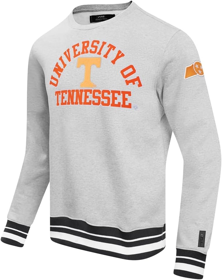 image:imagePro Standard Mens College Classic Chenille Brushed Back French Terry Crewneck SweatshirtHeather GrayBlack