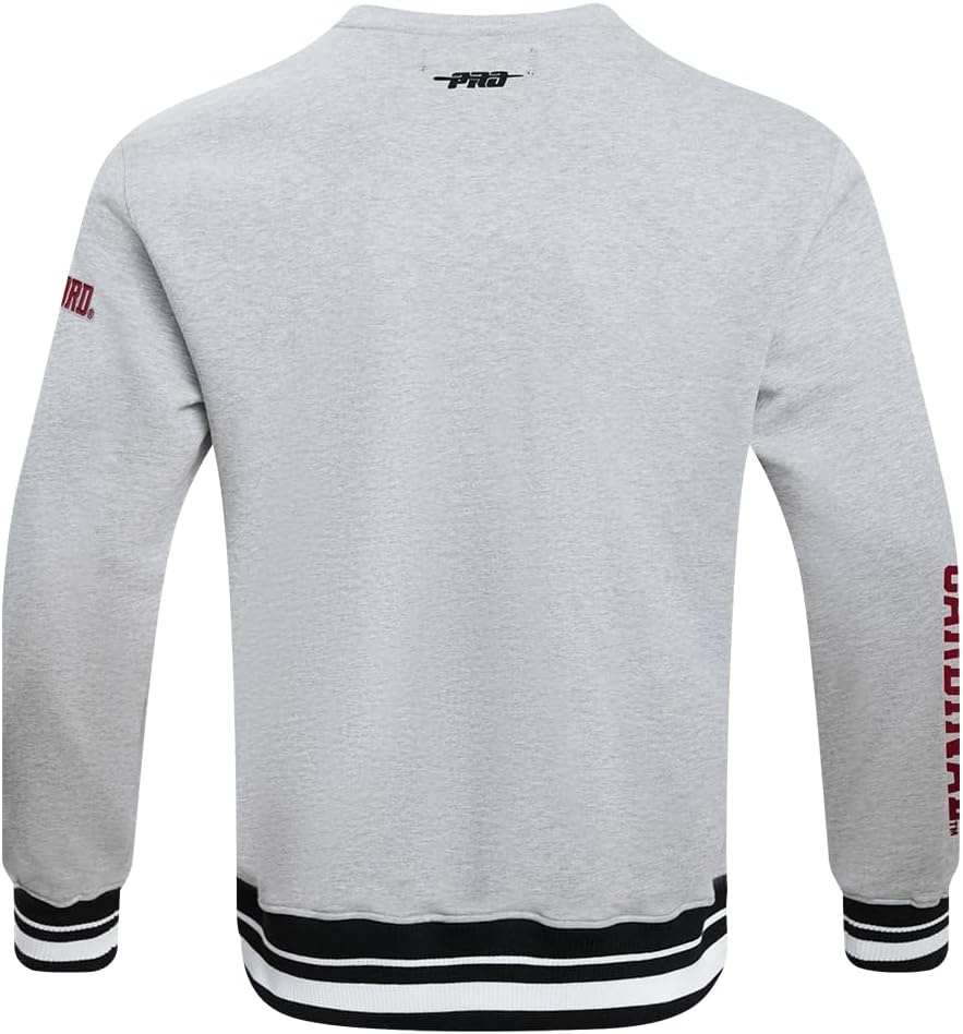 image:imagePro Standard Mens College Classic Chenille Brushed Back French Terry Crewneck SweatshirtHeather GrayBlack