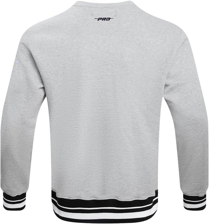 image:imagePro Standard Mens College Classic Chenille Brushed Back French Terry Crewneck SweatshirtHeather GrayBlack
