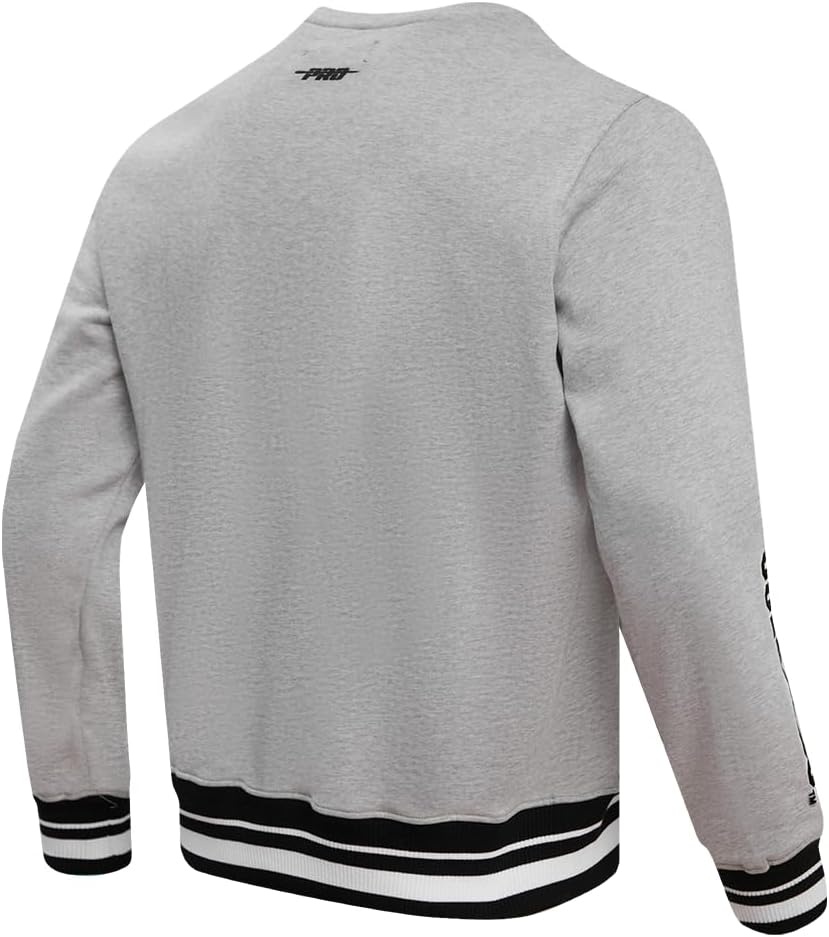 image:imagePro Standard Mens College Classic Chenille Brushed Back French Terry Crewneck SweatshirtHeather GrayBlack