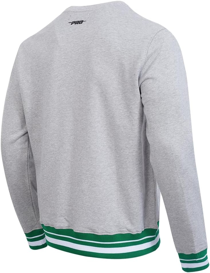 image:imagePro Standard Mens College Classic Chenille Brushed Back French Terry Crewneck SweatshirtHeather GreyGreen