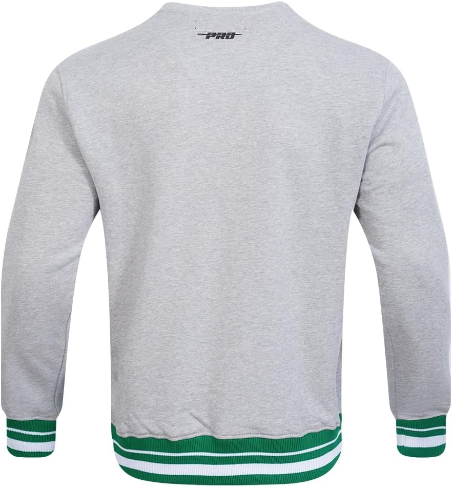 image:imagePro Standard Mens College Classic Chenille Brushed Back French Terry Crewneck SweatshirtHeather GreyGreen