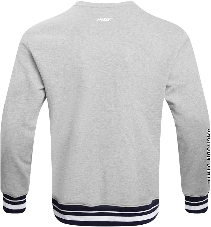 image:imagePro Standard Mens College Classic Chenille Brushed Back French Terry Crewneck SweatshirtHeather GreyMidnight Navy