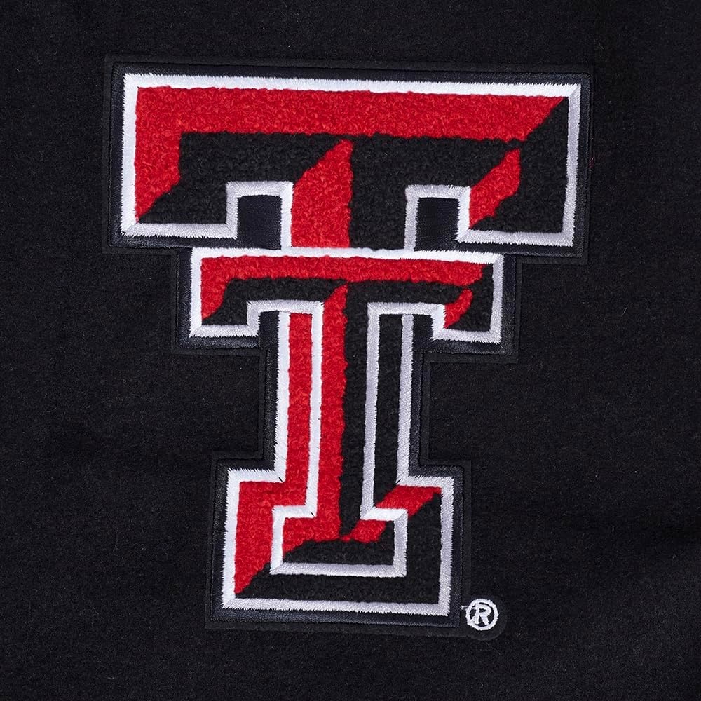 image:imagePro Standard Mens College Classic Chenille Wool Varsity JacketBlackRedBlack