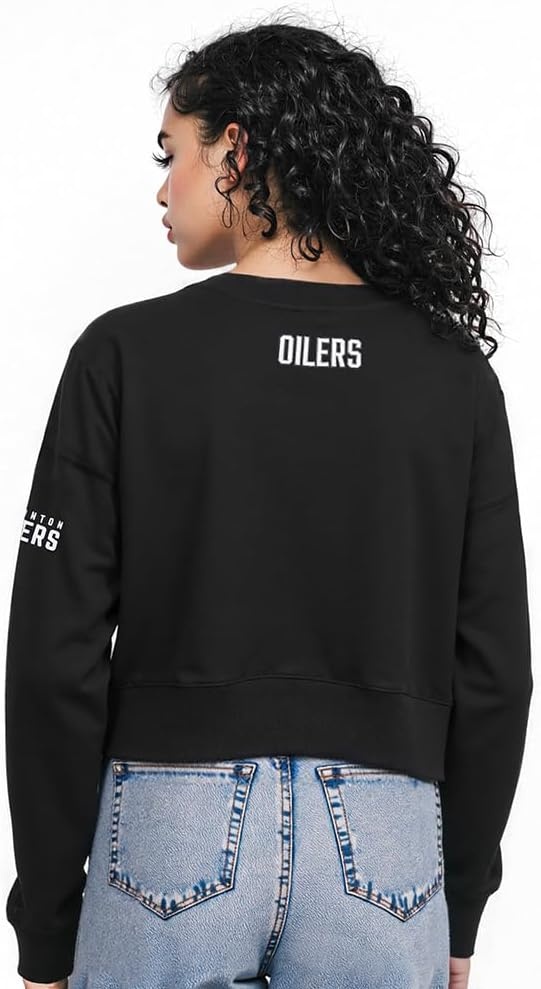 image:imagePro Standard Womens NHL Classic Chenille Brushed Back French Terry Crewneck SweatshirtBlack
