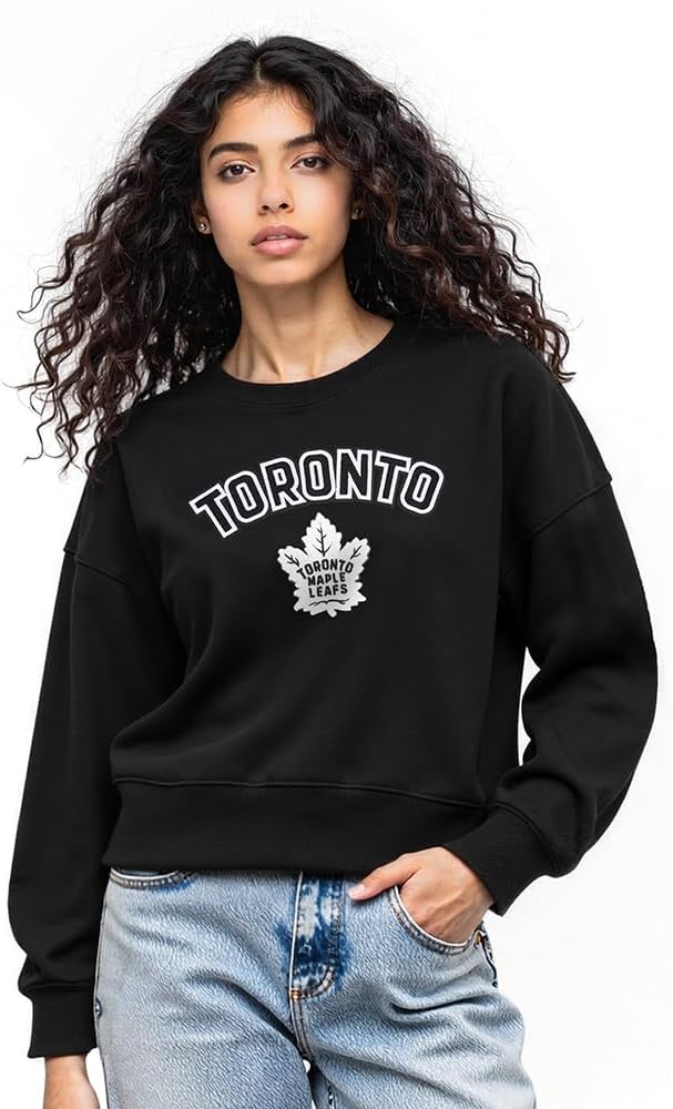 image:imagePro Standard Womens NHL Classic Chenille Brushed Back French Terry Crewneck SweatshirtBlack