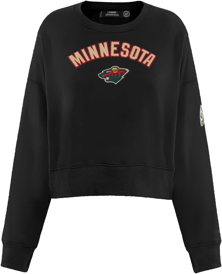 image:imagePro Standard Womens NHL Classic Chenille Brushed Back French Terry Crewneck SweatshirtBlack