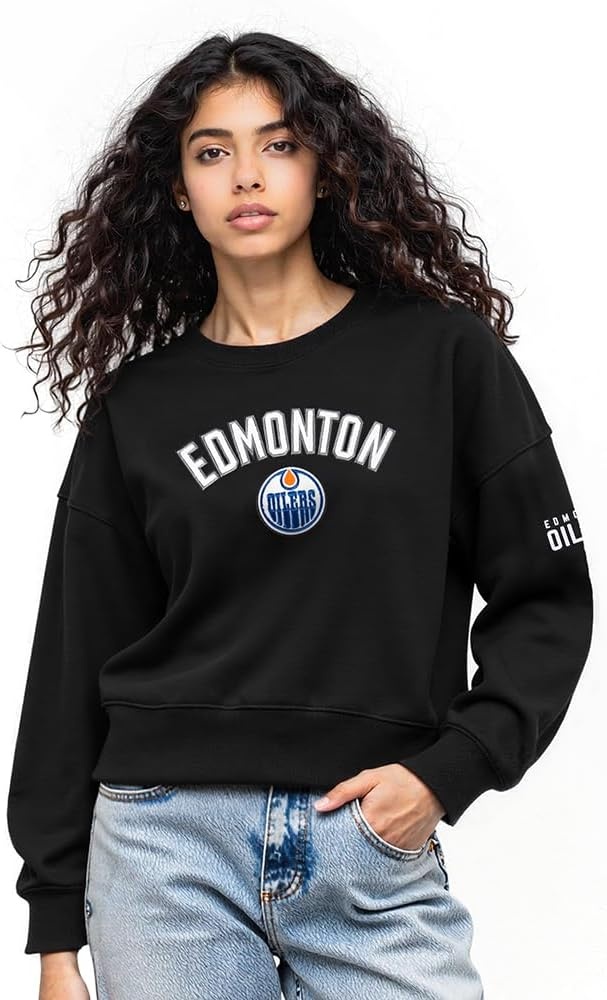 image:imagePro Standard Womens NHL Classic Chenille Brushed Back French Terry Crewneck SweatshirtBlack