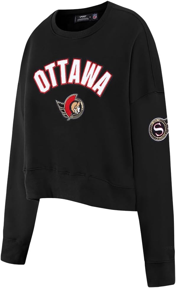 image:imagePro Standard Womens NHL Classic Chenille Brushed Back French Terry Crewneck SweatshirtBlack