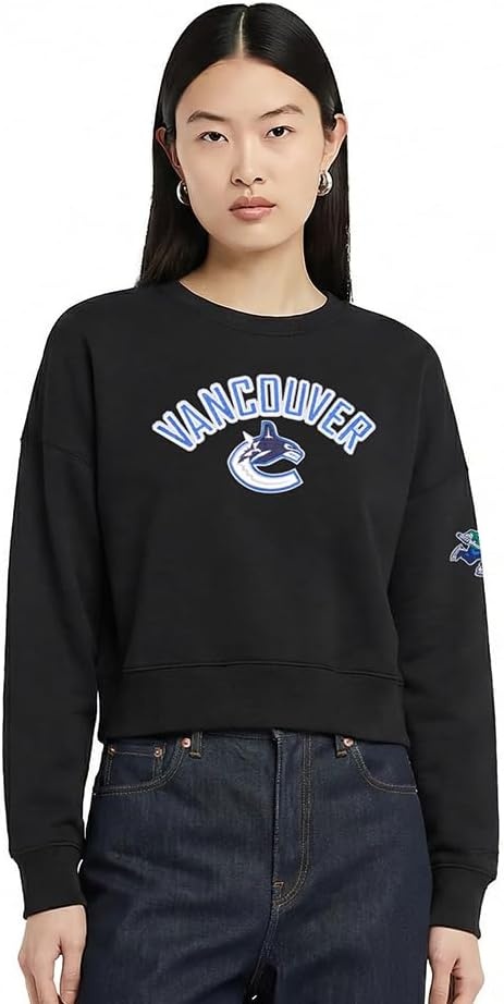 image:imagePro Standard Womens NHL Classic Chenille Brushed Back French Terry Crewneck SweatshirtBlack