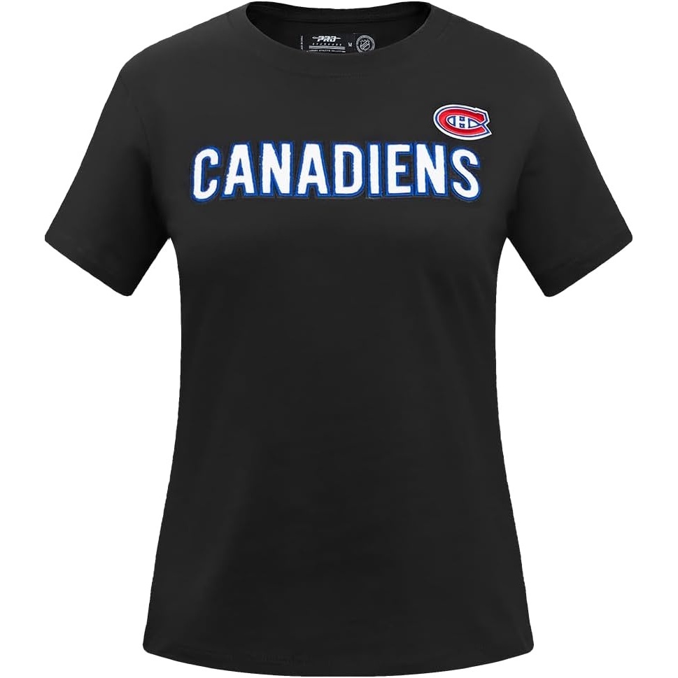 image:imagePro Standard NHL Womens Pro Standard Womens NHL Classic Chenille Cotton Short Sleeve Slim Fit TeeBlack